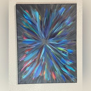 Abstract acrylic painting on 12x15 canvas
